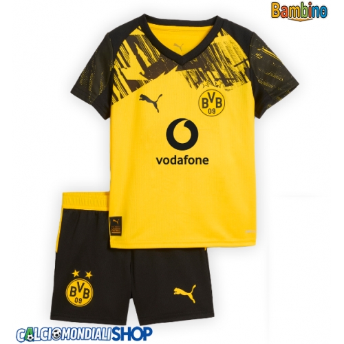 Maglie da calcio Borussia Dortmund Prima Maglia Bambino 2025-26 Manica Corta + Pantaloni corti)